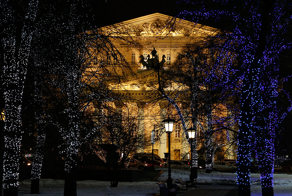 A general view shows the Bolshoi Theatre in central Moscow, Russia. 