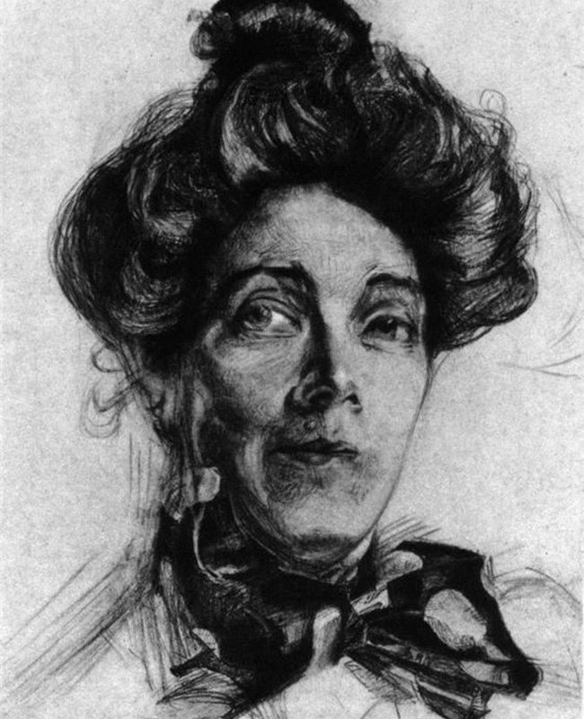 L’année suivante, Vroubel devient aveugle et finit donc sa dernière peinture au toucher. Son monde tout entier sombre lentement dans les ténèbres. / La femme de l’artiste, Nadejda Zabela, 1905. 