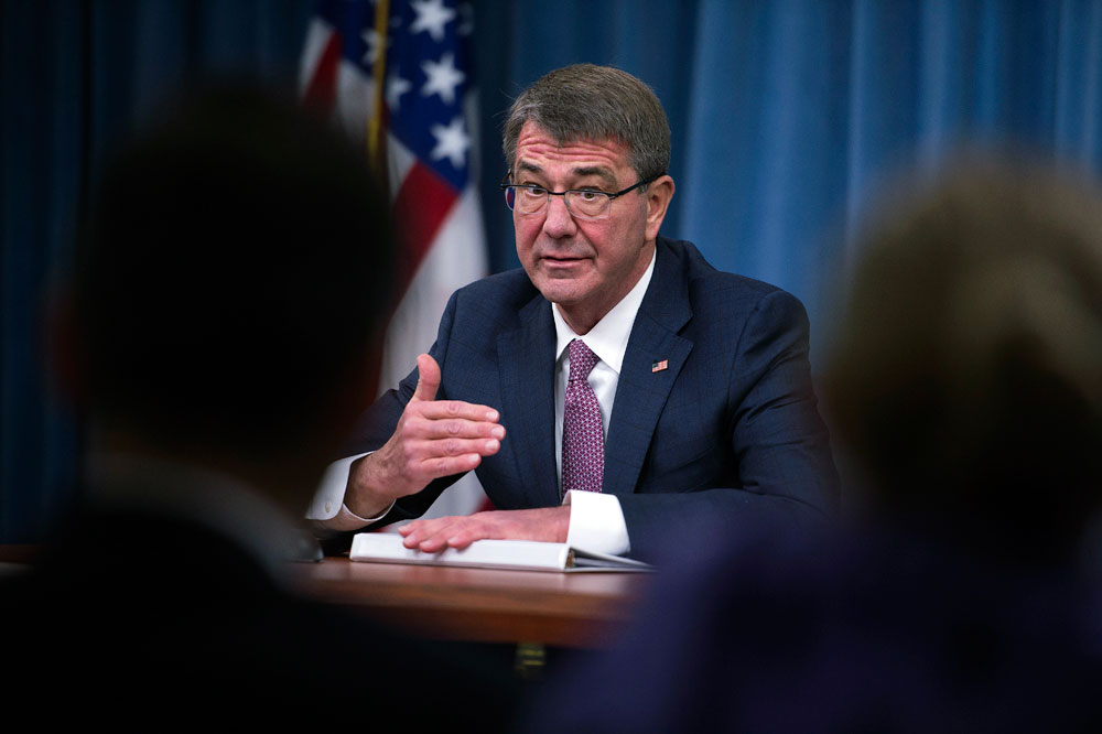 US Secretary of Defense Ashton Carter hosts Press Conference