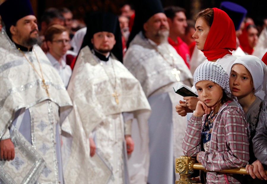 Прослава на Велигден во соборниот храм Исус Спасителот во Москва