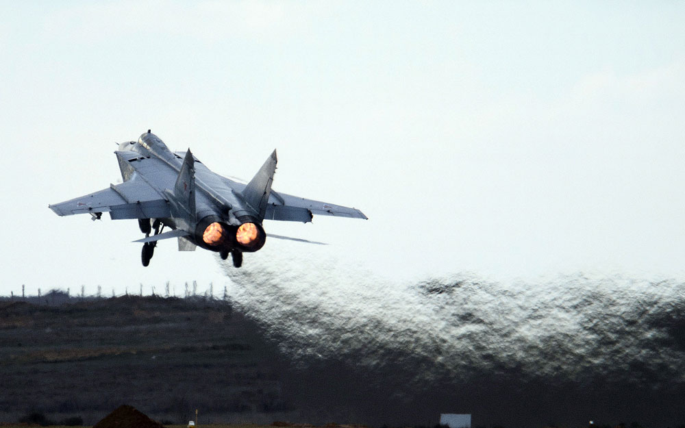 미그 MiG-31기 러시아 초음속 요격기.