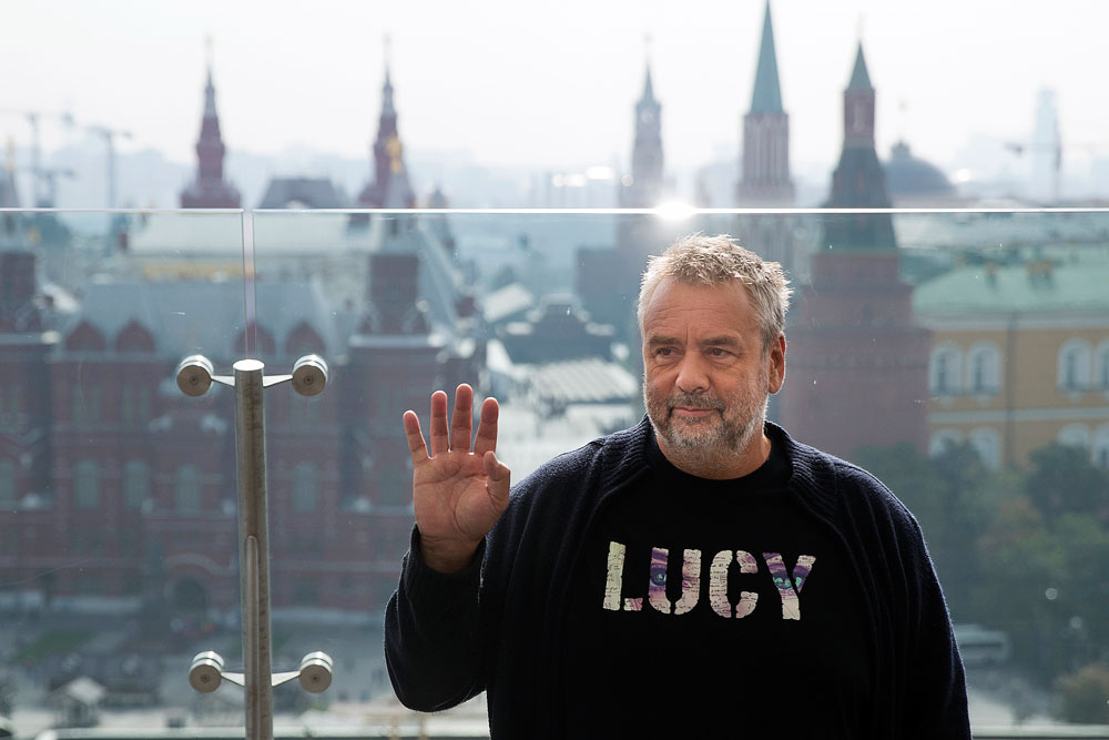Besson em divulgação de seu mais recente filme, “Lucy”, em Moscou
