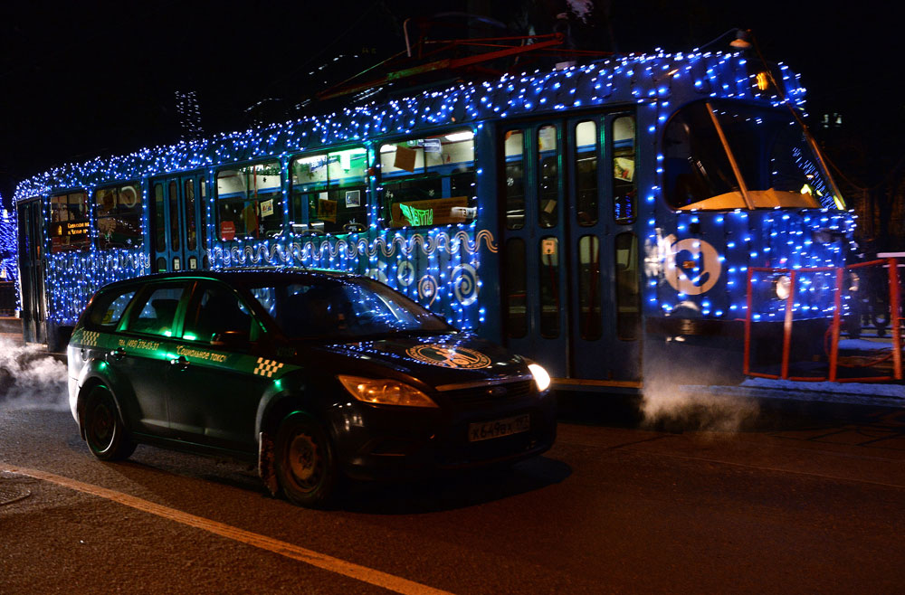 The New Year tram in Moscow