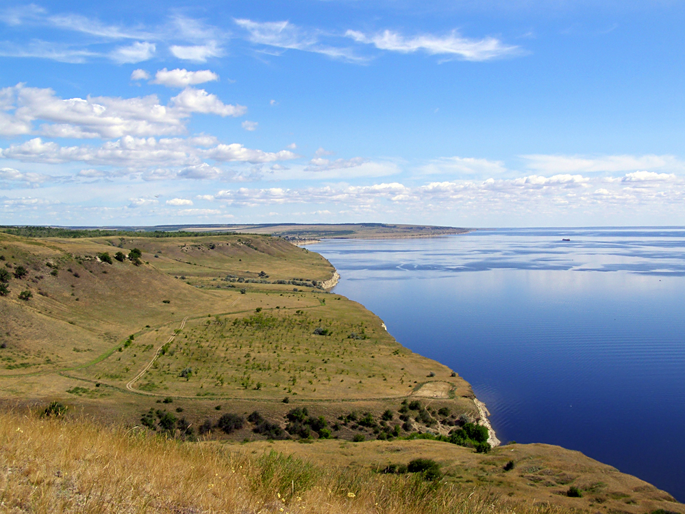 Поглед на Волга, Шчербаковски резерват, Волгоградска област.