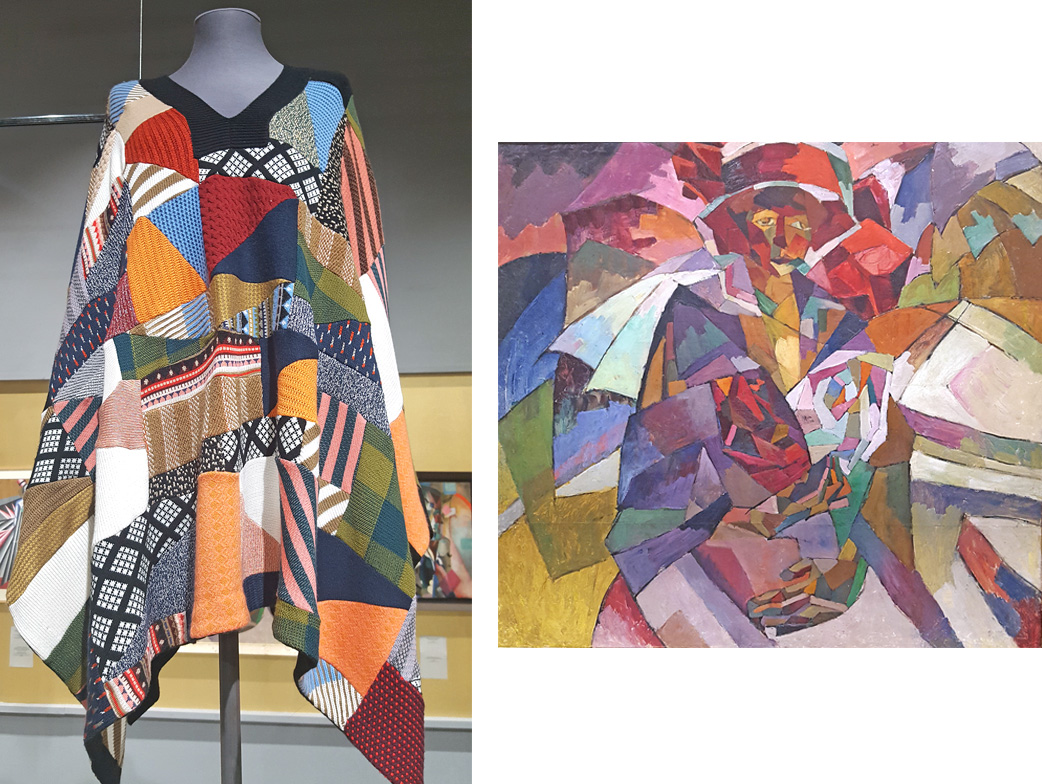 The exhibition looks at the history of art through the works of the leading fashion houses, which use Russian avant-garde artists’ colors and patterns and often borrow recognizable shapes, decoration details and ornaments. / Chloe, Fall-Winter 2015-2016; Aristarkh Lentulov, Portrait of M. P. Lentulova with roses, 1913.
