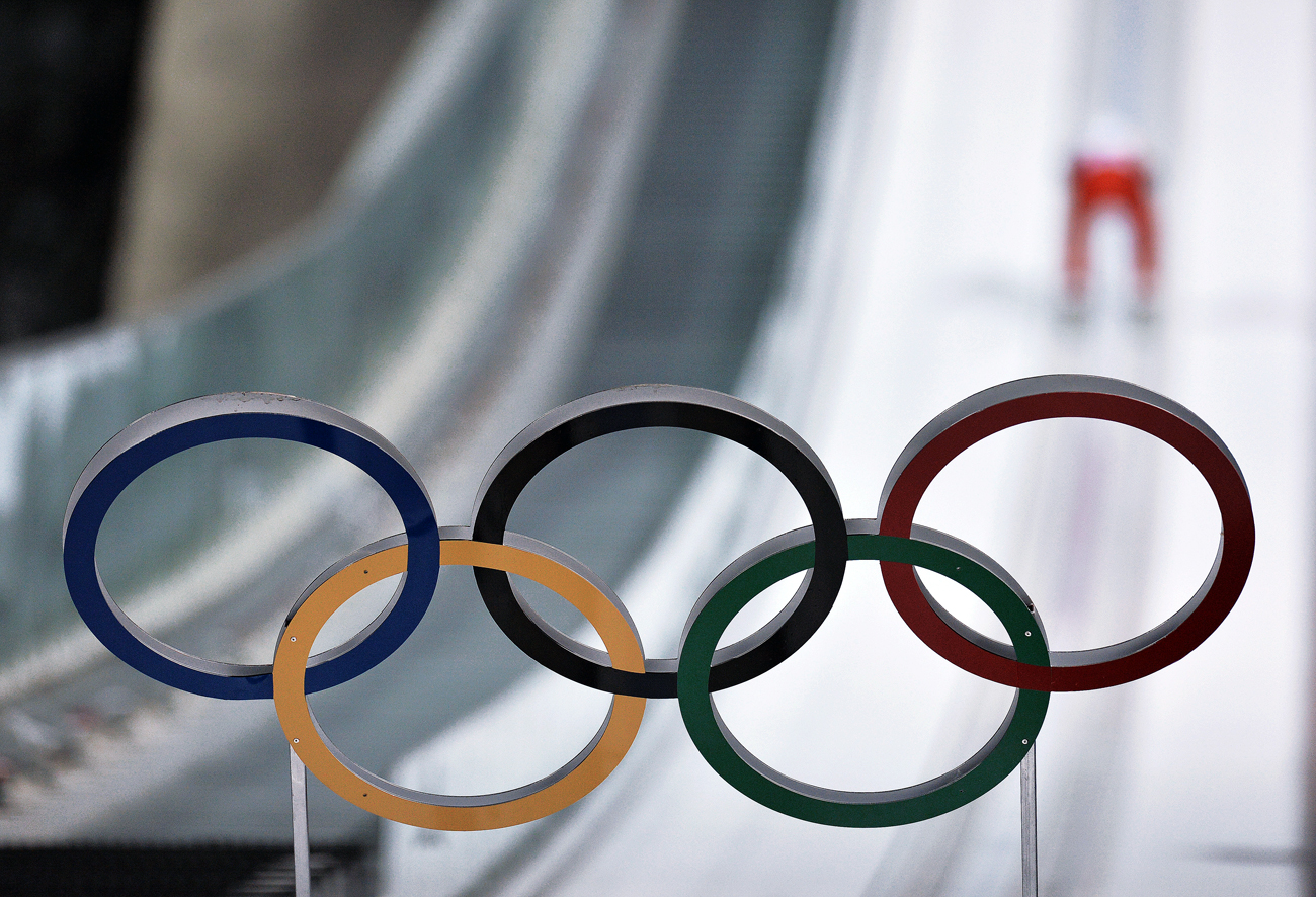 Cincin Olimpiade pada Olimpiade Musim Dingin ke-22 di Sochi.
