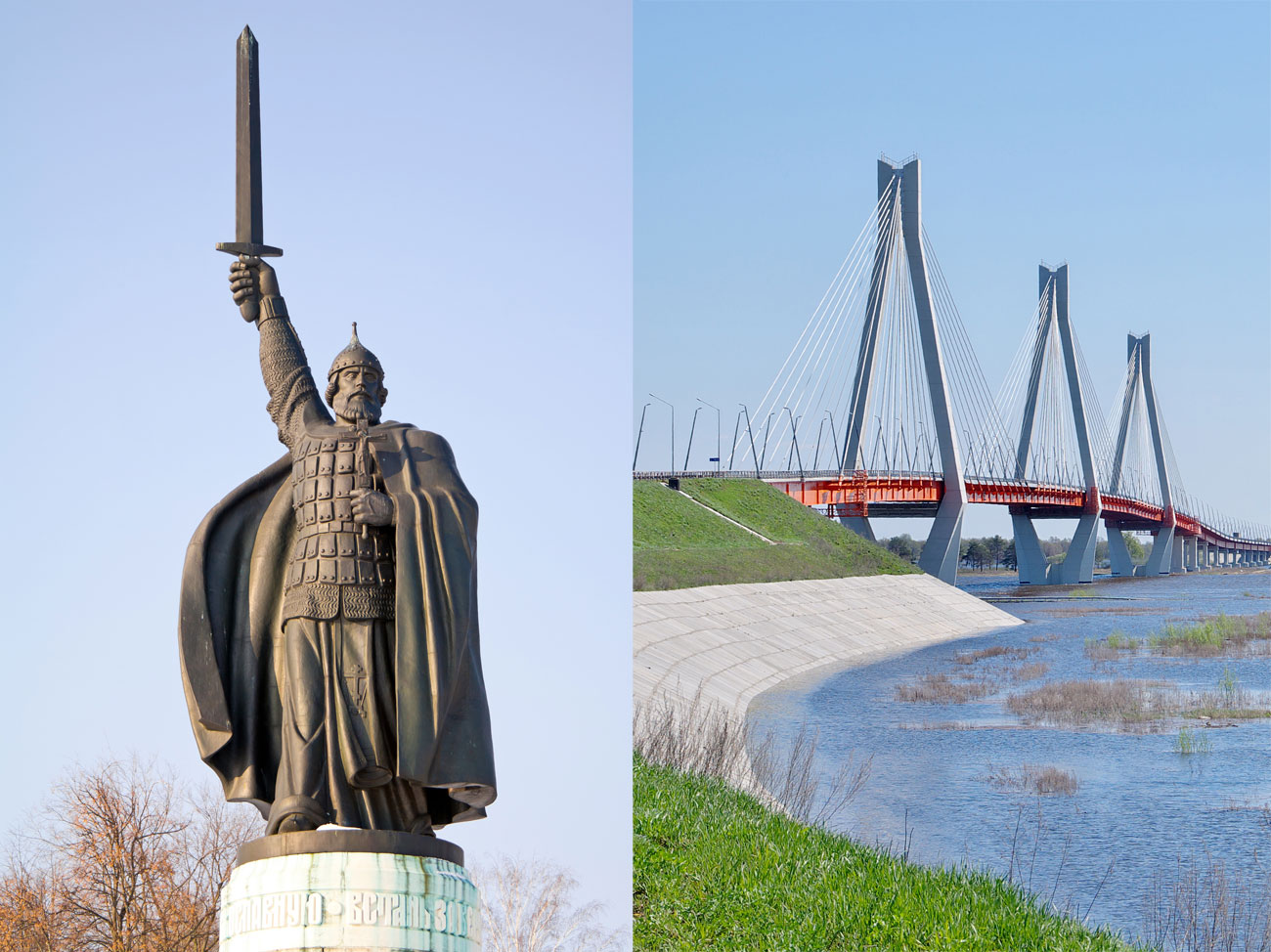 Eine Kleinstadt ist auch mit von der Partie: Das altehrwürdige Murom, der Geburtsort des legendären slawischen Kriegers Ilja Muromez. Das Denkmal des Helden und die moderne Muromski-Brücke sind die Symbole der Stadt.
