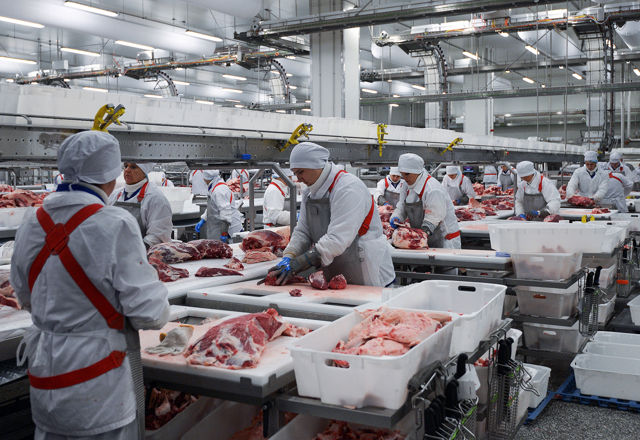 A meat processing facility in Russia. 