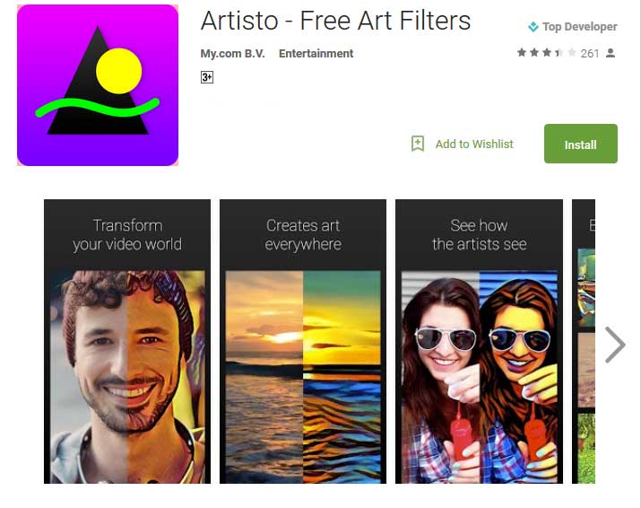 Artisto app uses neural network processing to recreate users' videos in the style of famous artists.
