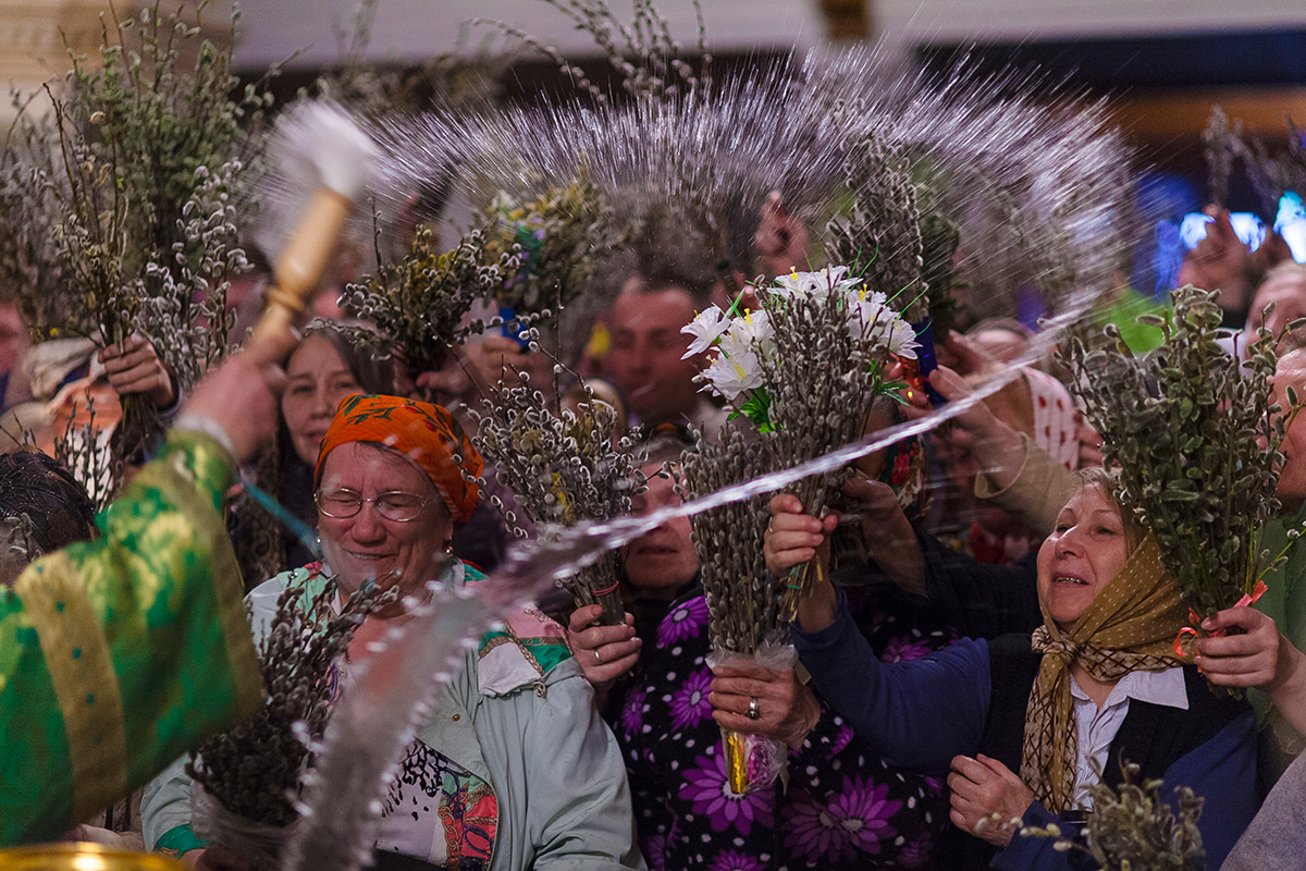 Palm Sunday in a church in Tyumen.