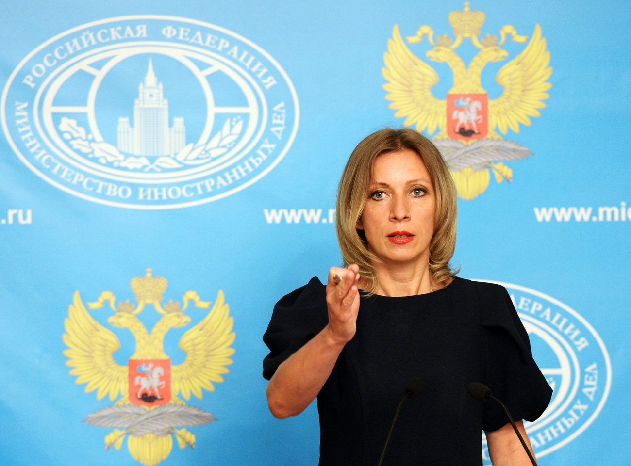 Marija Zaharova, uradna predstavnica Ministrstva za zunanje zadeve Ruske federacije.