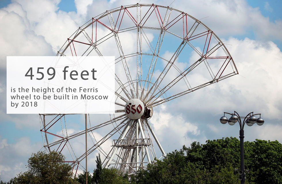 Europe&rsquo;s largest Ferris wheel is to be built at Moscow&rsquo;s exhibition and amusement park VDNKH, M24.ru reports. According to the press department of the fairground, the new complex, with a total area of almost seven hectares, is to be located near the southern entrance of the park.The gigantic 459-foot-high (140-meter) wheel is designed to have 30 closed cabins, including three &ldquo;superior&rdquo; ones, each with a capacity of 20. &nbsp;The glass-walled cabins will offer a 360-degrees bird&rsquo;s eye view over Moscow.For visitors&rsquo; comfort each cabin will be equipped with air-conditioning and a heating system, which also means the wheel will operational all year round in any weather. The complex will be able to accommodate 600 people at a time and will complete a full rotation in 25 minutes.Promoters say that guests will be shown a 4D-movie about the history of the wheel. Also, each cabin will have a guide to answer visitors&#39; questions.The old 240-foot-high (73-meter) Ferris wheel at VDNKH was dismantled in July 2016. The new one will be the largest in Europe and one of the largest in the world, competing with the 541-foot (165-meter) Singapore Flyer in Singapore and the famous 443-foot (135-meter) London Eye.In pictures: Russian Ferris wheels, ghosts from the Soviet past&gt;&gt;&gt;