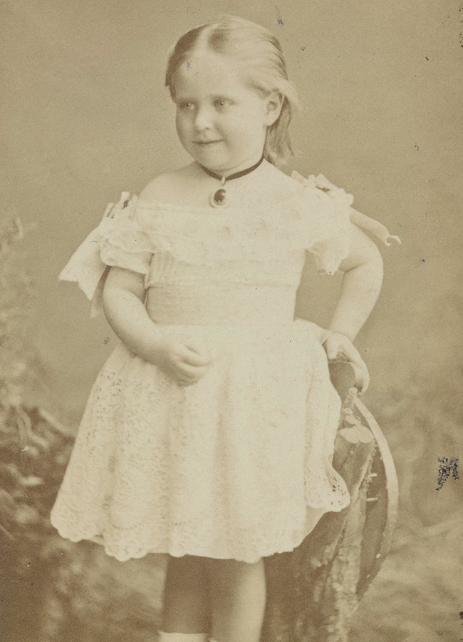 Alexandra Fyodorovna, the future wife of Emperor Nicholas II, at the age of 3.