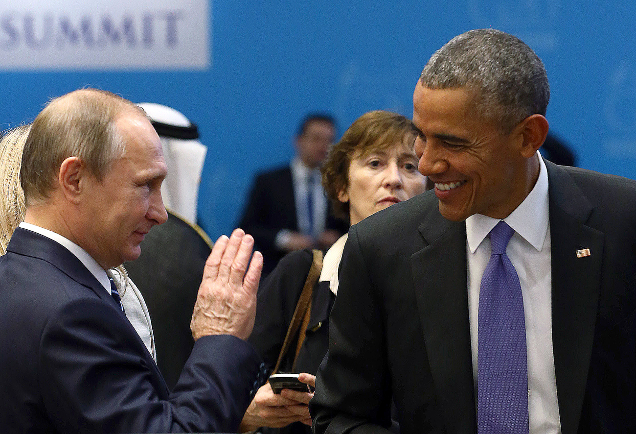러시아 대통령 블라디미르 푸틴과 미국 대통령 바라크 오바마
