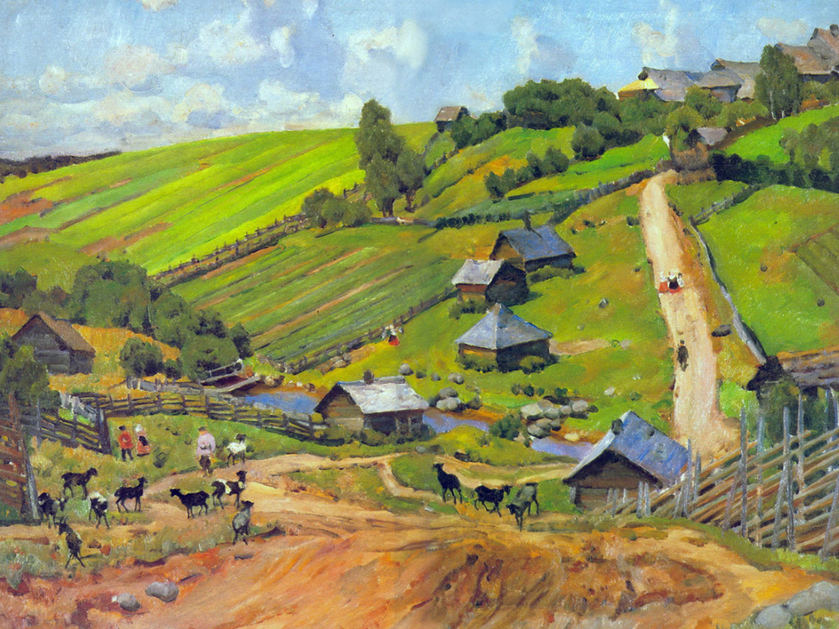 Dorf im Gouvernement von Nowgorod, 1912