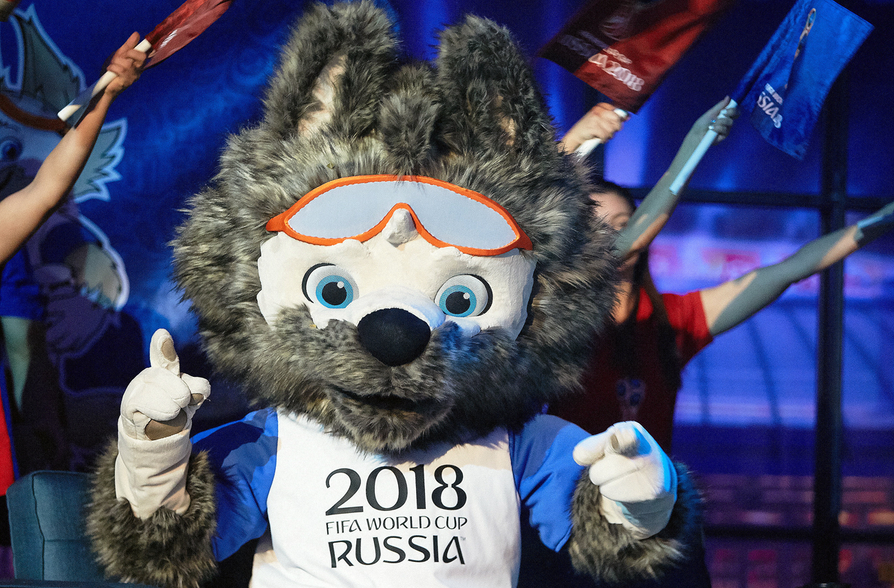 The official mascot of the FIFA World Cup 2018 Wolf Zabivaka.