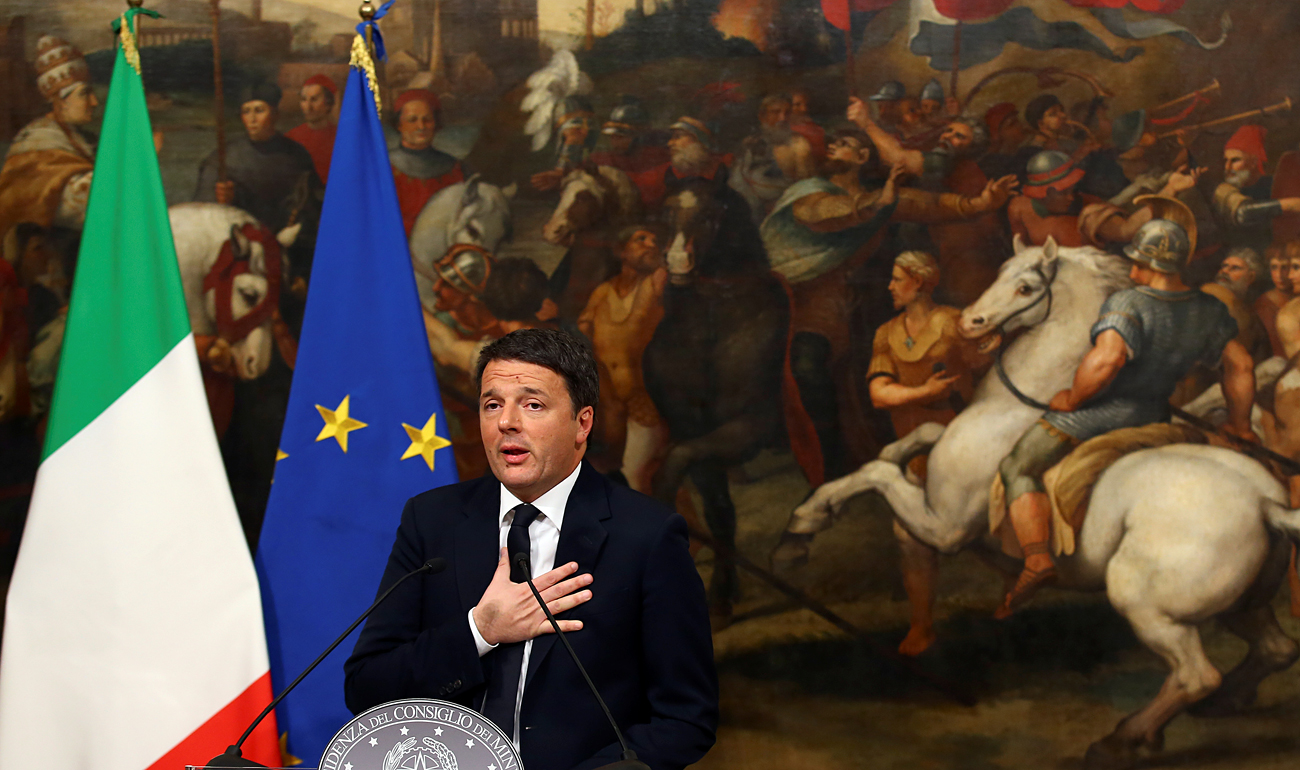 Il premier dimissionario Matteo Renzi.
