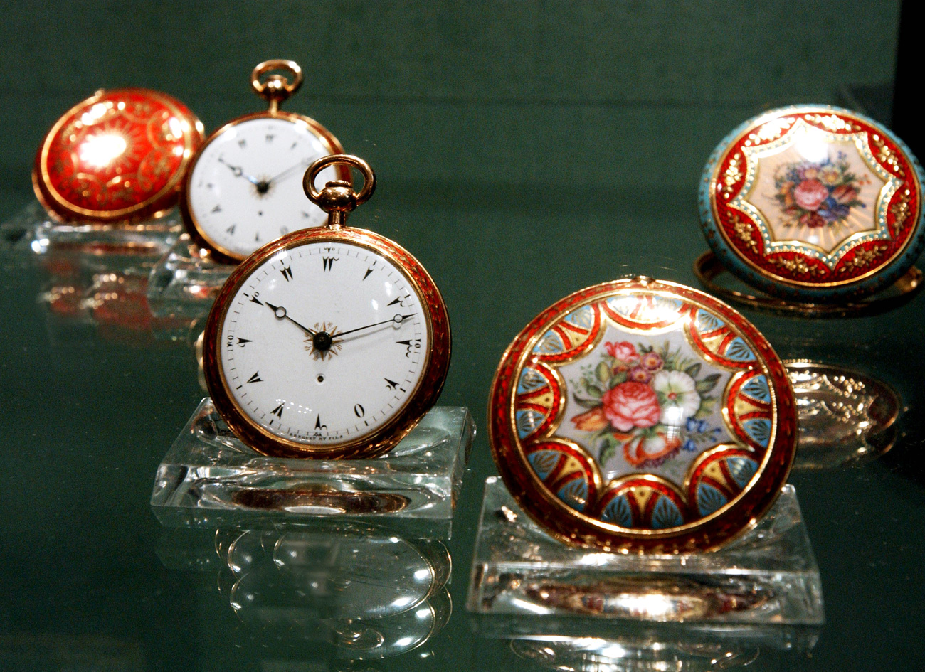 Early 19th century's clocks (in pic) are displayed at an exhibition of antique Breguet timepieces which has opened in St.Petersburg's State Hermitage Museum. 