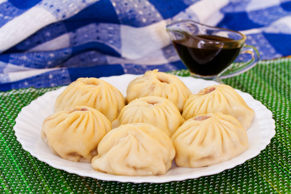 Pozy, steamed meat dumplings, a traditional dish of Buryat and Mongolian cuisine.