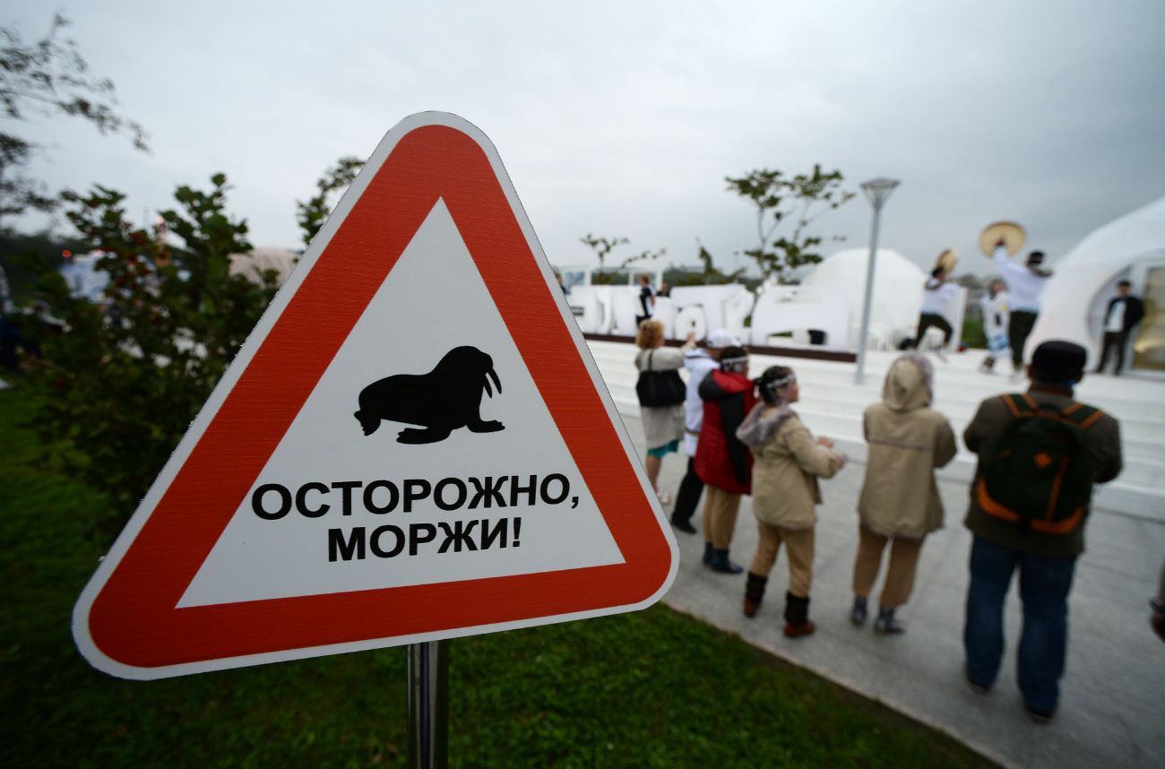 The Chukotka display on the waterfront of the Ajax Bay on the campus of the Far Eastern Federal University on Russky Island in Vladivostok, the venue of the Eastern Economic Forum. 09/02/2016