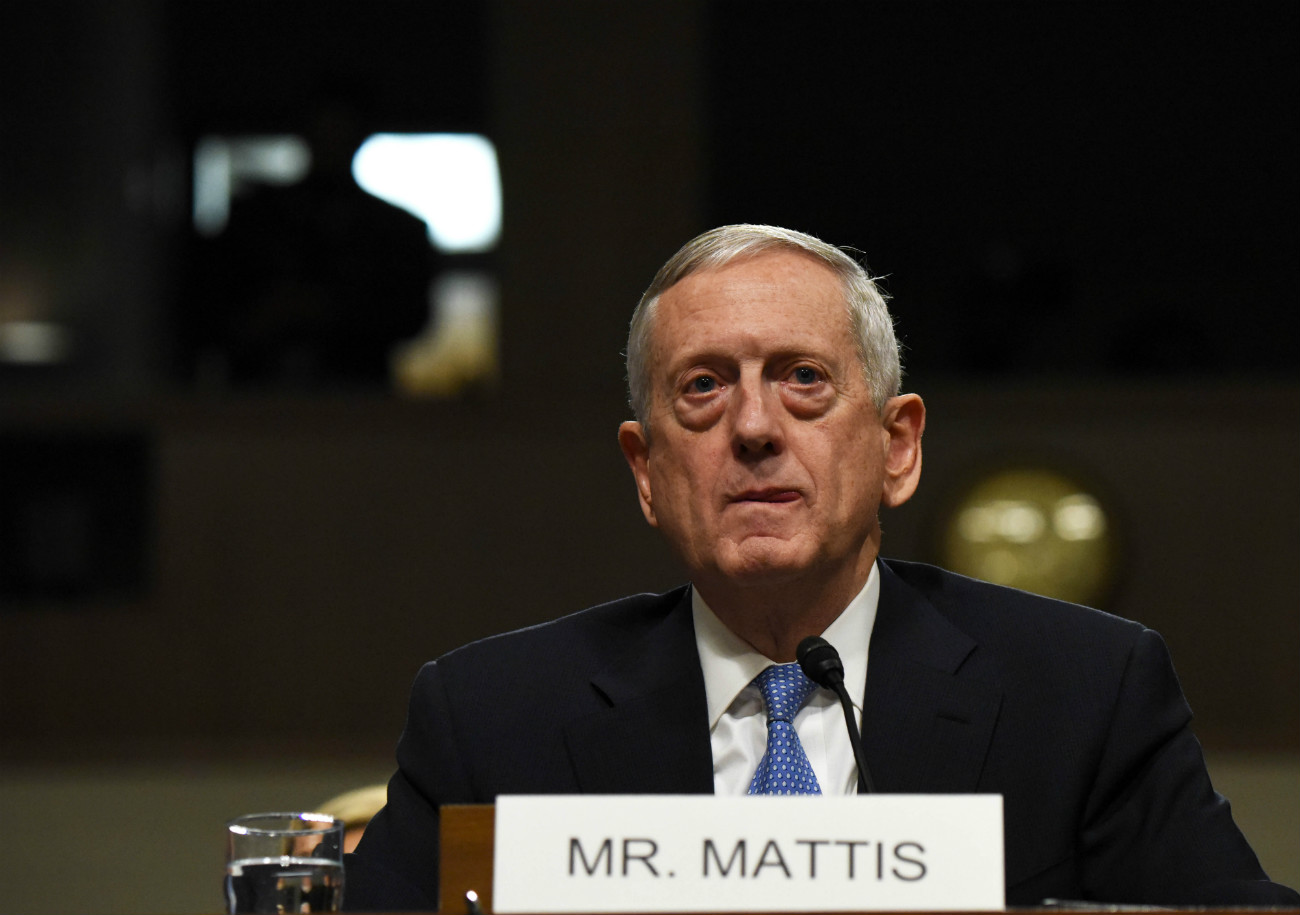 Mattis em juramento perante a comissão de serviços armados do Senado americano, no último dia 12, em Washington
