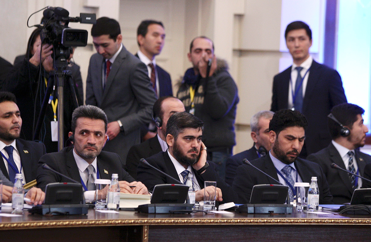 Delegasi oposisi Suriah dalam diskusi perdamaian di Astana, Kazakhstan pada 23 Januari 2017