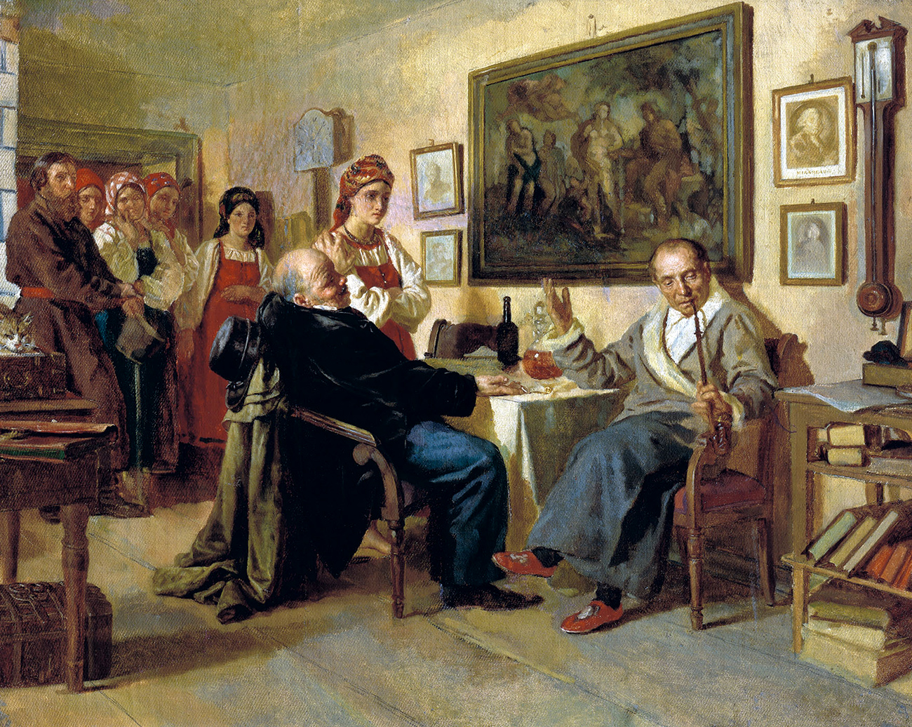 "The Bargain" by Nikolai Nevrev (Sale of a serf girl).