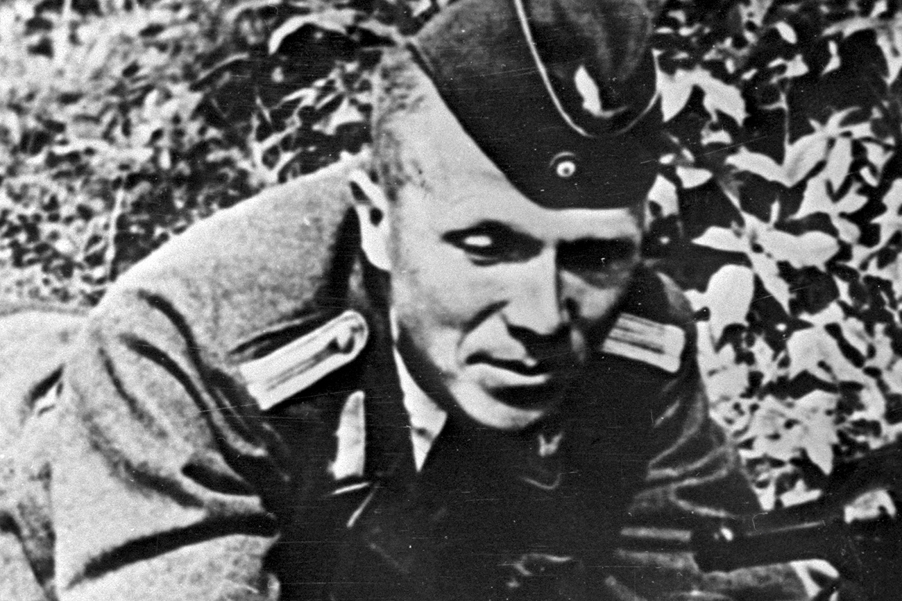 A Soviet guerrilla and scout Nikolai Kuznetsov in a German officer uniform.