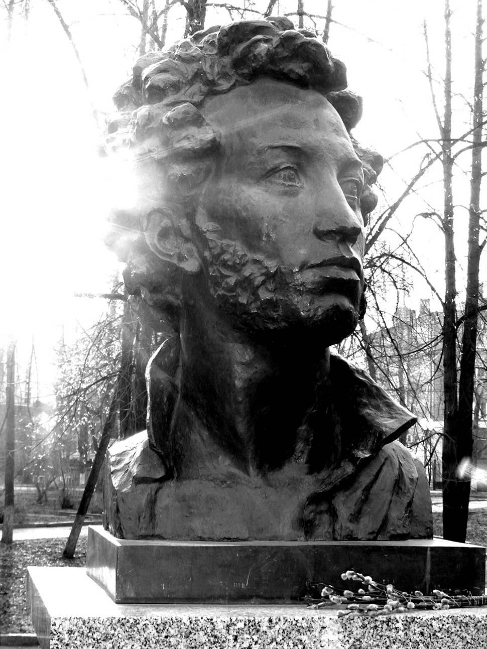 Il volto di un giovane Pushkin abbellisce una strada di Tomsk