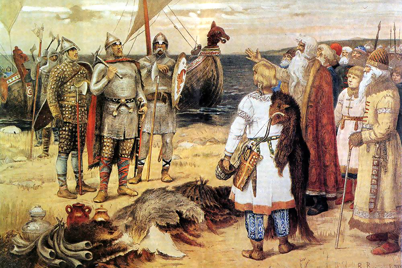 The Invitation of the Varangians: Rurik and his brothers arrive in Staraya Ladoga.