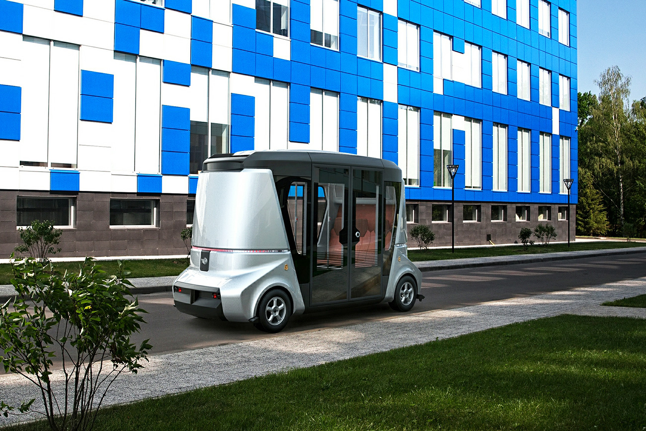 Matrjoška je popolnoma avtonomno vozilo, ki so ga razvili v inovacijskem centru Skolkovo. Vir: Global Look Press