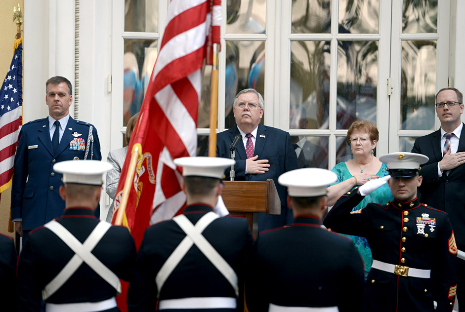 John Tefft at the celebration commemorating U.S. Independence Day at Spaso House