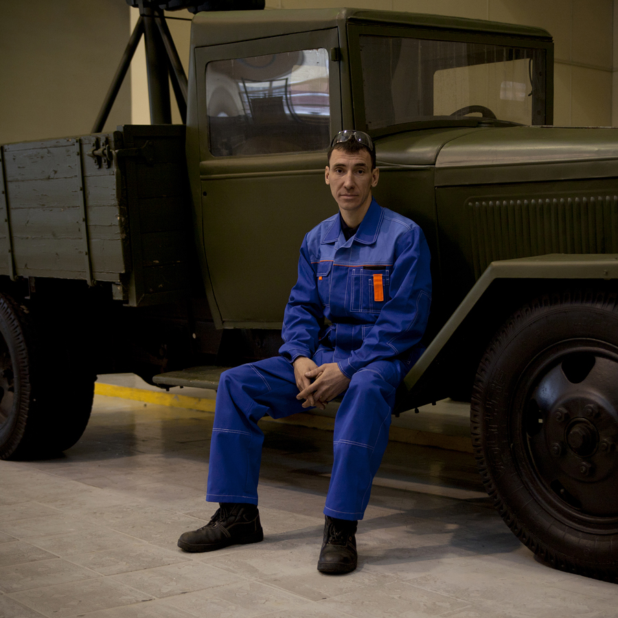 Sergey Tsatevich, 33, tinsmith; currently restoring a Moskvich-407 car