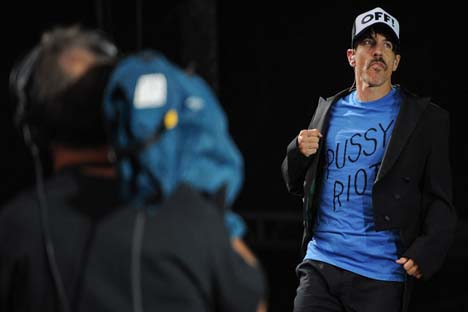 Vocalista do Red Hot Chili Peppers já conversou sobre a Pussy Riot com Madonna  Foto: Vladímir Astapkovitch/RIA Nóvosti