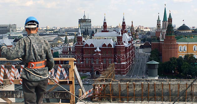 Construção de um novo hotel no centro de Moscou. Foto: TASS