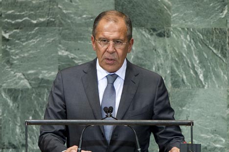 Serguêi Lavrov ante Assembleia Geral da ONU. Foto: mid.ru