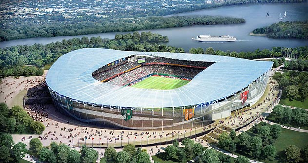 Projeto do novo estádio na cidade russa Kazan. Foto: TASS