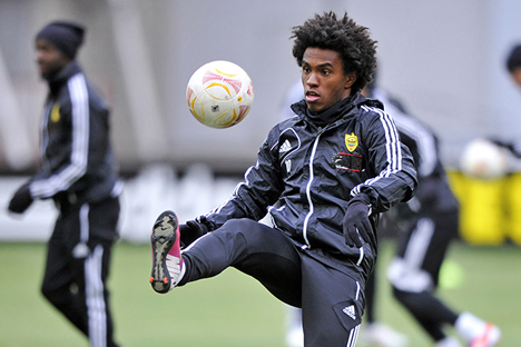 Entre os novos nomes está Willian, de 24 anos, que tornou-se o jogador mais caro da janela de transferências de inverno da Europa. Foto: fc-anji.ru