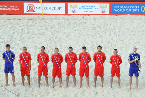 A vitória na Liga Europeia é o terceiro título internacional da seleção russa de futebol de praia Foto: RIA Nóvosti