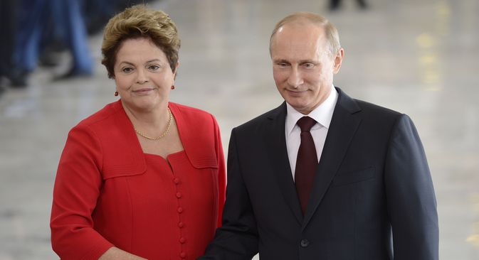 No Brasil, Pútin se encontrou com Dilma Rousseff Foto: Wilson Dias/Agência Brasil