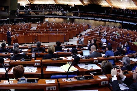 Delegação russa perdeu direito de voto durante sessão plenária da APCE no início do ano Foto: Reuters