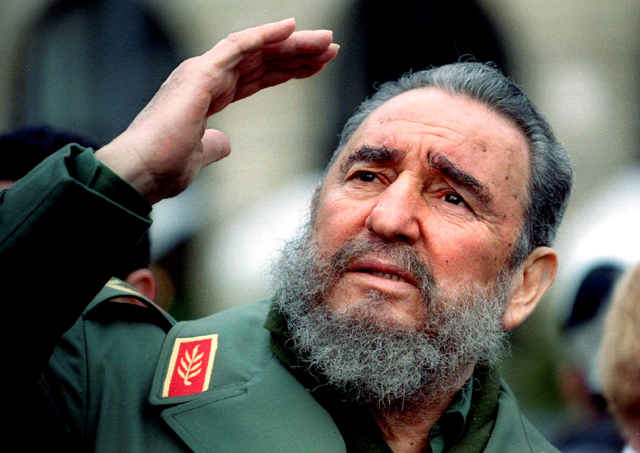 Fidel Castro lors d'un déplacement à Paris, en 1995.