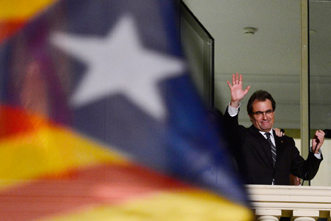 Nach dem Sieg der Partei Convergència i Unió  bei der Regionalwahl in Katalonien ist die Trennung Kataloniens von Spanien wieder ein Thema. Auf dem Bild: Ministerpräsident Kataloniens Artur Mas. Foto: AP.