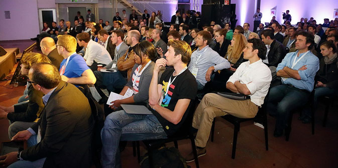  Die Jungunternehmer bei der Start-up-Konferenz Heureka in Berlin. Foto: Vertical Media