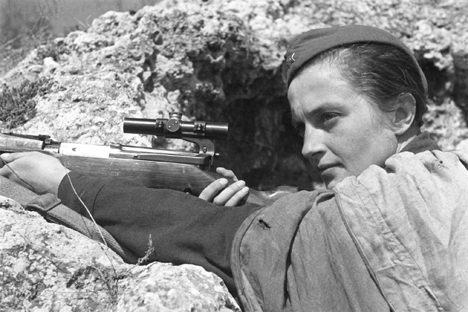 Die berühmte Scharfschützin Ljudmila Pawlitschenko tötete in erbitterten Kämpfen 309 gegnerische Soldaten und Offiziere. Foto: ITAR-TASS