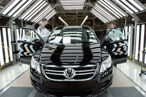 Der deutsche Autobauer Volkswagen führt in Russland die Liste der Autoverkäufe an. Foto: Reuters