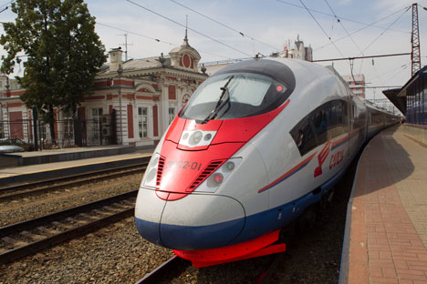 Der Hochgeschwindigkeitszug Sapsan verbindet Moskau mit St. Petersburg und Nischni Nowgorod. Foto: Pressebild
