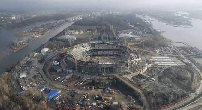 Die Baufristen der Gazprom-Arena wurden bereits 19 Mal verschoben. Foto: PhotoXPress