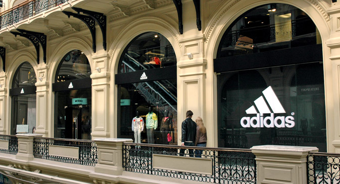 Das Adidas-Laden im Warenhaus "GUM" in Moskau. Foto: Photoshot