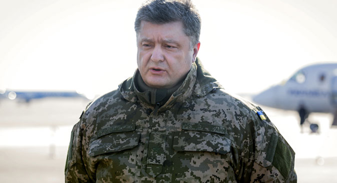 Petro Poroschenko verkündete einen Abzug der ukrainischen Truppen aus der strategisch wichtigen Stadt Debalzewe. Foto: RIA Novosti